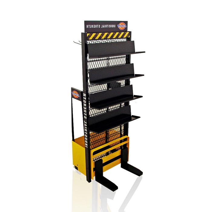Creative Metal FSDU Display Rack for Lubricating Oil with Wheels