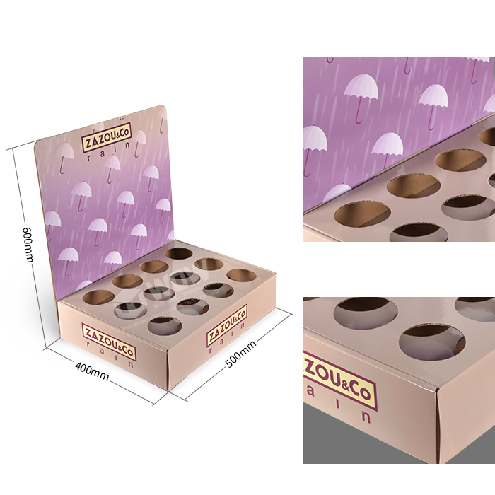 Table Top Carton Display Stand for Retail Umbrella Displays
