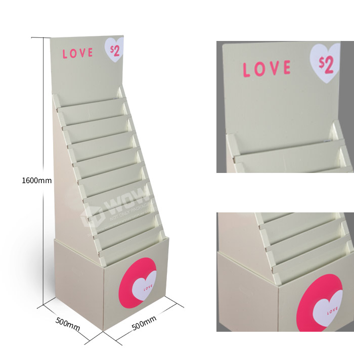 Custom Cardboard FSDU Valentine's Day Greeting Card Display Stand