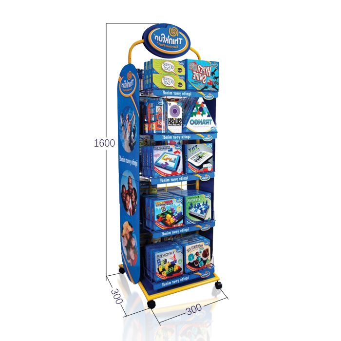 Freestanding Snack Rack Display with Metal Store Racks on Wheels