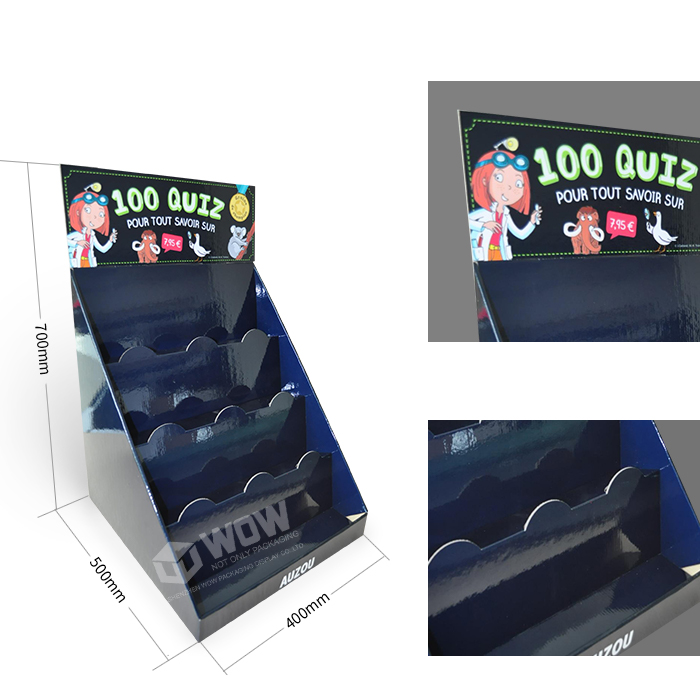 Cardboard Book Display Box Featuring Countertop Displays and 4 Tiers with Cardboard Paper Stand