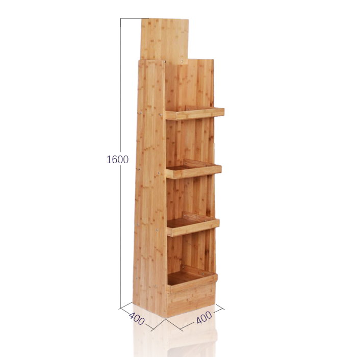 Bamboo Wine Bottle Display Shelf with FSDU Units