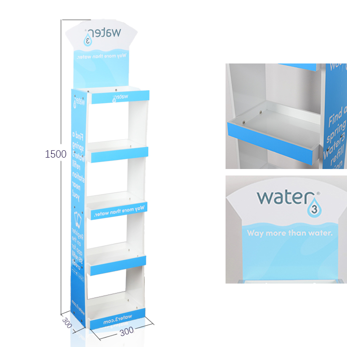 Wooden Water Bottle Floor Stand Display Rack