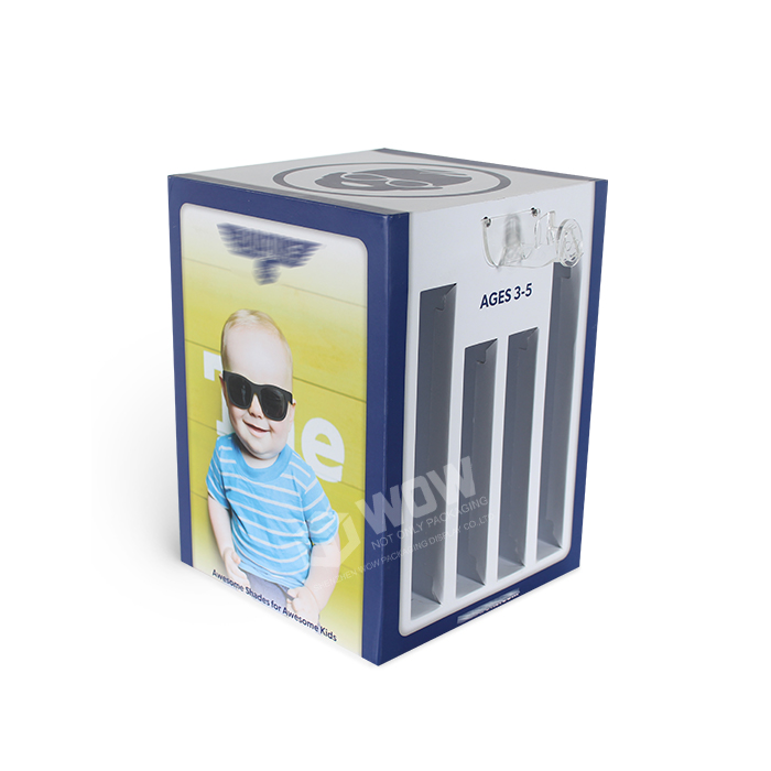 Eyeglass Display Rack Featuring Spinning Display Stand and 4-Sided Product Display Cardboard