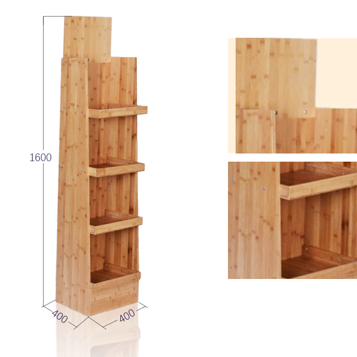 Bamboo Wine Bottle Display Shelf with FSDU Units