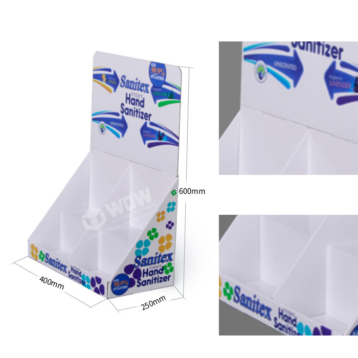 2-Tier Tabletop Cardboard Sanitizer Display with POP Retail Stands