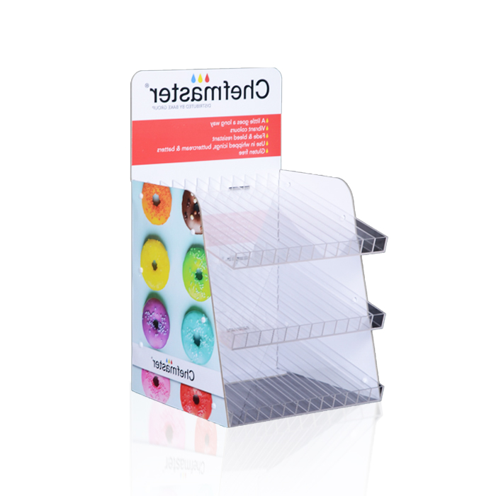 POS Display Counter for Biscuit Display Stand with Acrylic Shelves