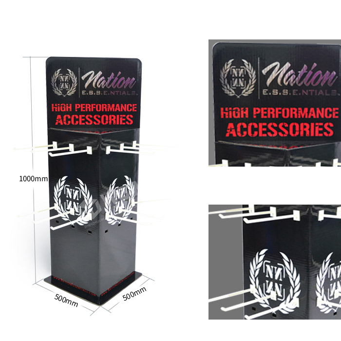 Triangle Corrugated Turning Display Stand for Accessories Retail