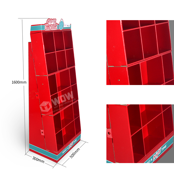 Custom Cardboard Book and Boxed Cards Floor Display Stand with Spot Color Printing