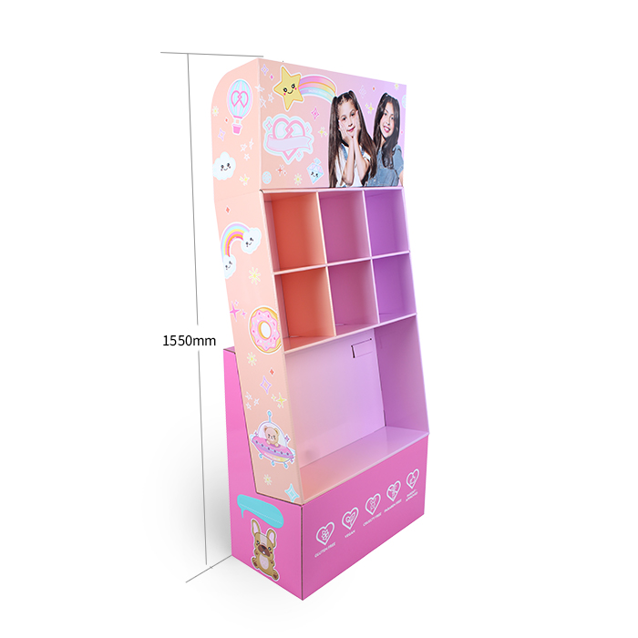 Corrugated Floor POP Retail Display Rack Solution for Caps