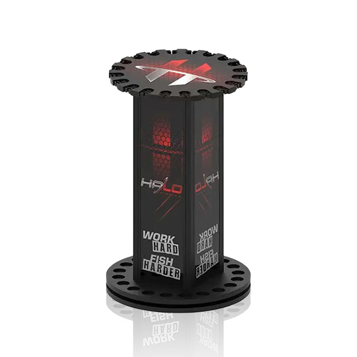 Fishing Rod Rotating Display Rack with Wooden POS Stand