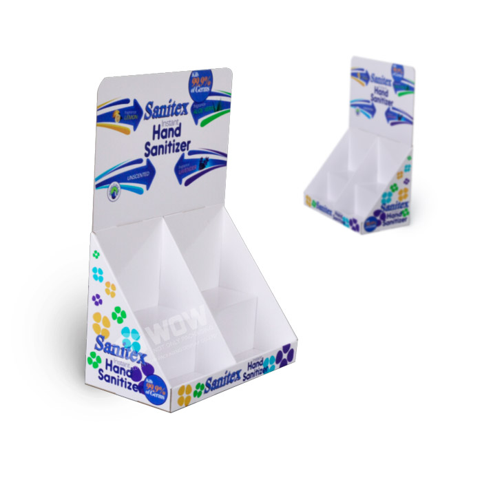 2-Tier Tabletop Cardboard Sanitizer Display with POP Retail Stands