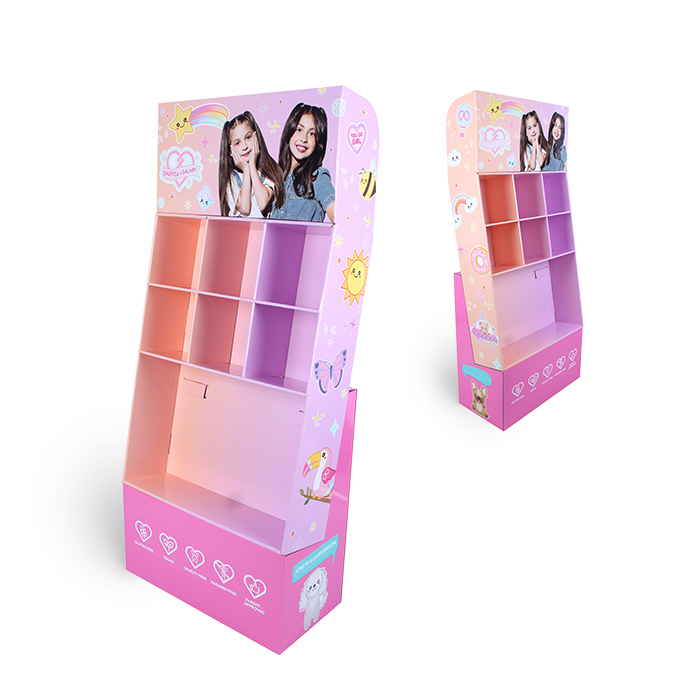 Corrugated Floor POP Retail Display Rack Solution for Caps