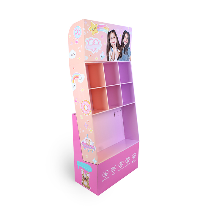 Corrugated Floor POP Retail Display Rack Solution for Caps