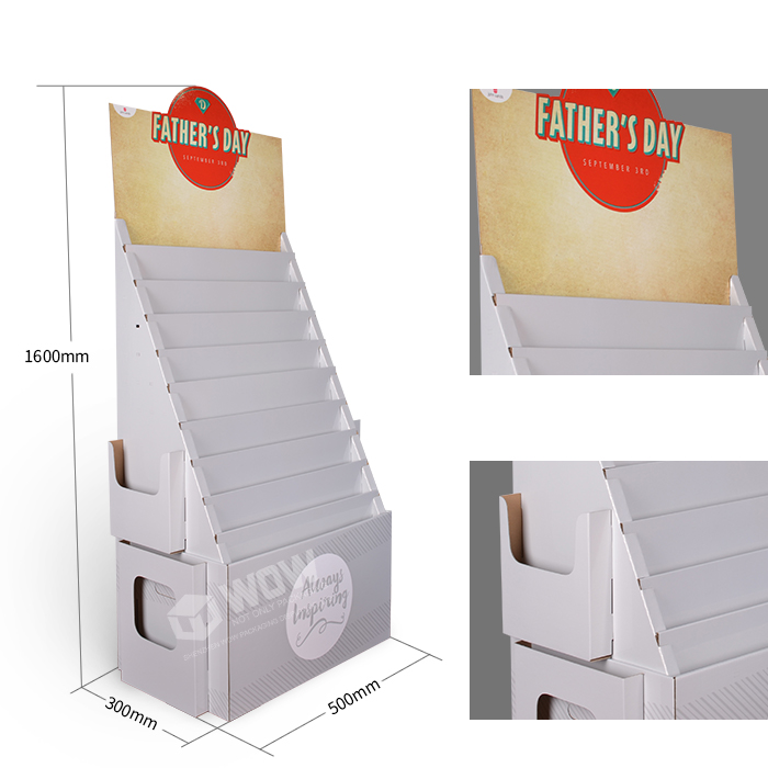 Custom 10-Tier Cardboard POP FSDU Greeting Card Floor Display Stand