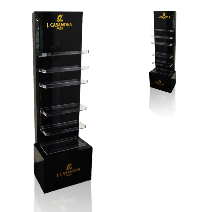 Pop Floor Display for Perfume Rack with Metal Shelving