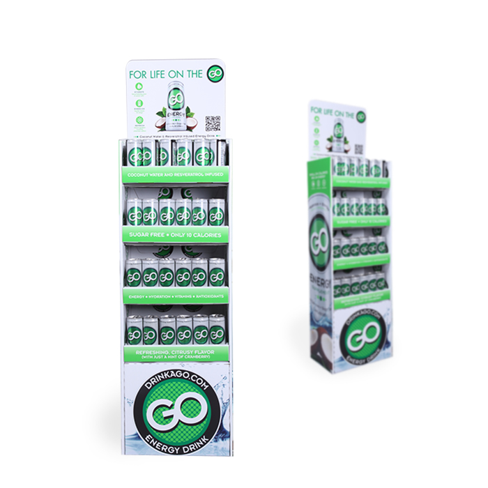 1/4 Pallet Cardboard Floor Standing Display for Engergy Drink