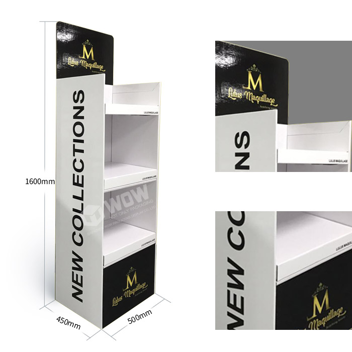 Custom Cardboard Shelves and Custom Made Stands from Cosmetic Display Suppliers Featuring Floor Displays