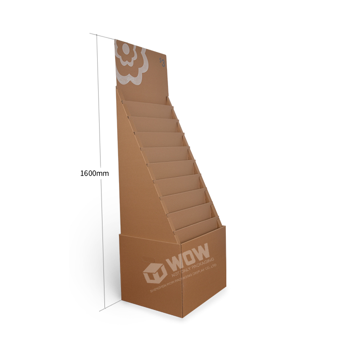 Cardboard Greeting Card Display Stand with Free Standing Design and Flexo Ink Printing for Merchandising POS