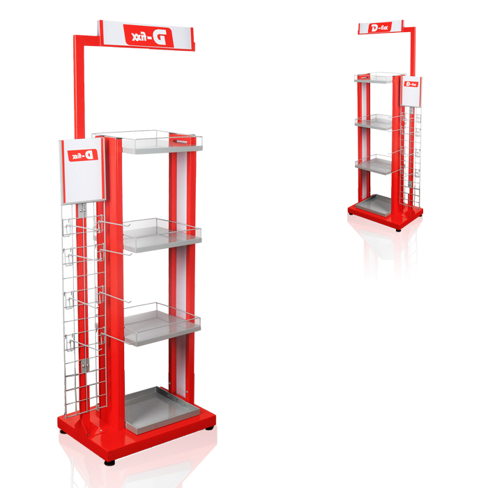 Garden Tools Display with Retail Wire Racks and Hooks