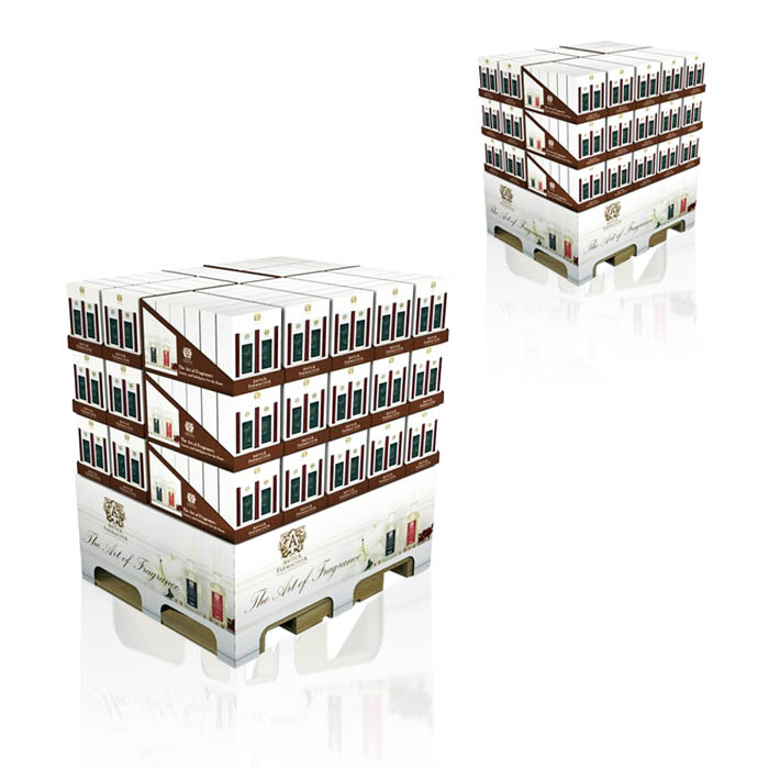 Folding Cardboard Wine Bottle Display with PDQ Pallet for Sam's Club