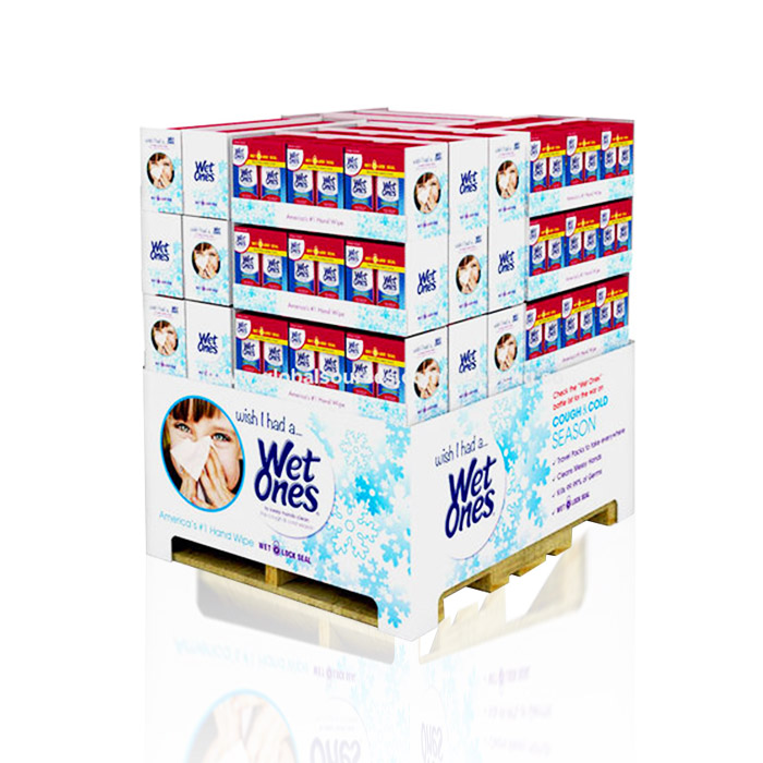 Personal Care Pallet Skirt Display with Corrugated Display Trays for Walmart