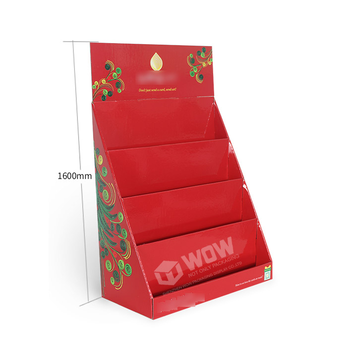 Greeting Card Display Units Featuring 4 Tiers Product Counter Display and Custom Cardboard Stands