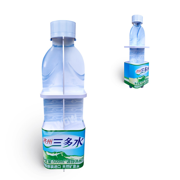 Innovative Shape Bottle Shelf Display with Floor Standing Display Unit and PVC Forex Display Stand