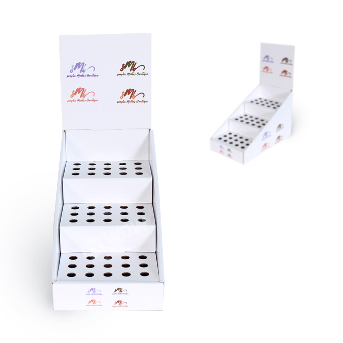 3 Tier Cool Cardboard Lipstick Point of Sale Counter Display Shelf