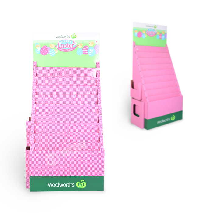 Easter Promotion Custom Corrugated Greeting Card Floor Display Stand