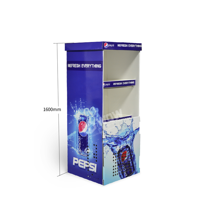 Innovative POP Pepsi Display Rack with Floor Standing Retail Cardboard Display Stand
