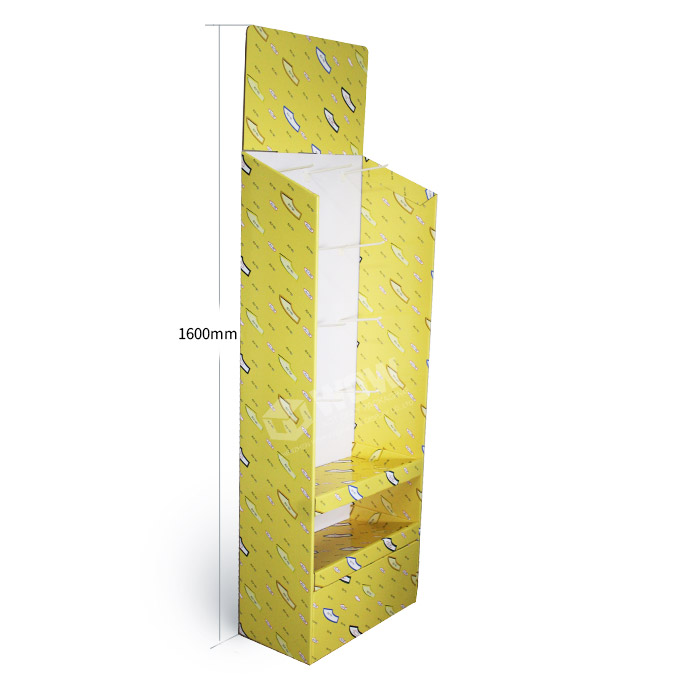 Corrugated Retail Sock Display Rack with Hanging Displays