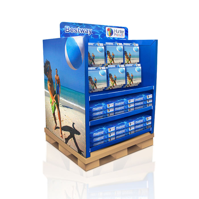 Walmart Pallet Cardboard Toy Display Stands with Corrugated Shelf Display