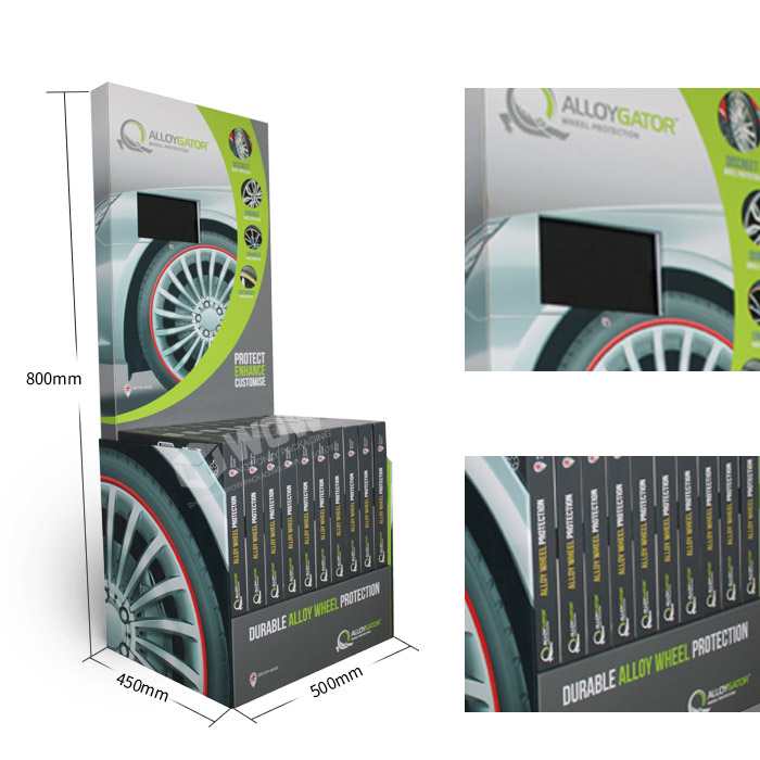 Custom Cardboard Tire Display Rack with Point of Sale Printing