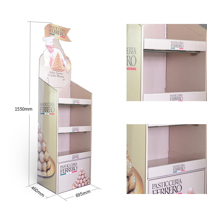 Chocolate Display Rack Featuring Floor POP Display and Paper Display Rack