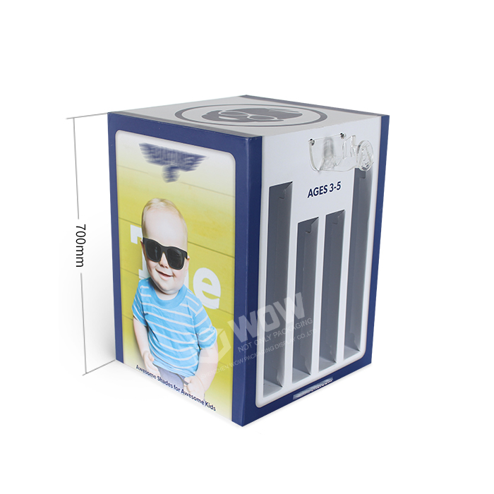 Eyeglass Display Rack Featuring Spinning Display Stand and 4-Sided Product Display Cardboard