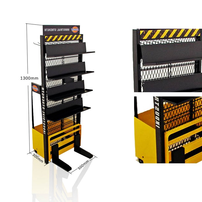 Creative Metal FSDU Display Rack for Lubricating Oil with Wheels