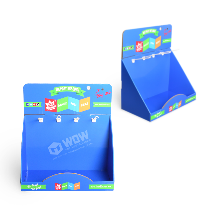 Retail POS Tabletop Pegboard Display Stands for Cardboard Toys