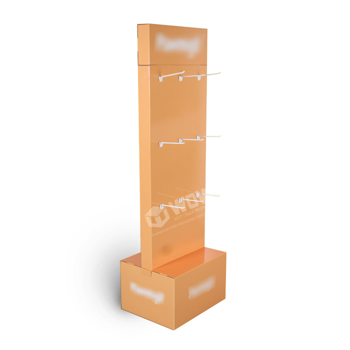Freestanding Pegboard Mobile Accessories Display Rack in Product Display Karton
