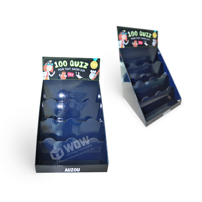 Cardboard Book Display Box Featuring Countertop Displays and 4 Tiers with Cardboard Paper Stand