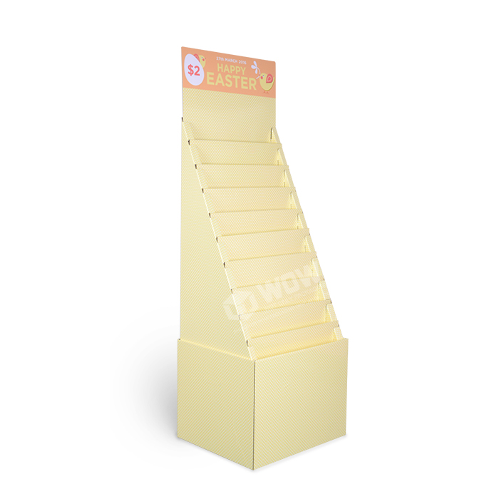 8-Tier Cardboard Floor Display Stand for Greeting Cards