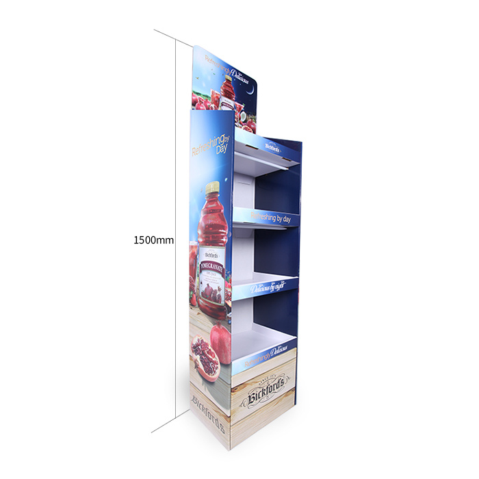 4-Tier POS Pop-Up Cardboard Display Stand for Drink