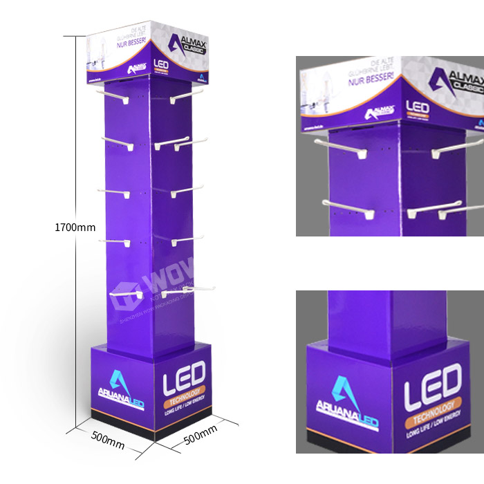 4-Sided Rotating Paperboard POP Display Stand for Accessories