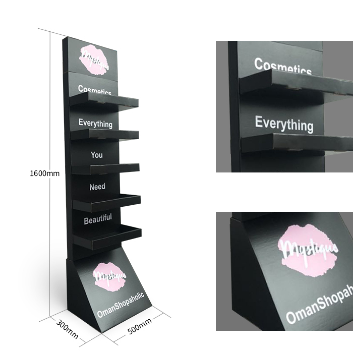 Custom Store Displays for Nail Polish Featuring Retail Floor Display Stands and Cardboard Racks