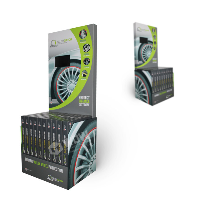 Custom Cardboard Tire Display Rack with Point of Sale Printing