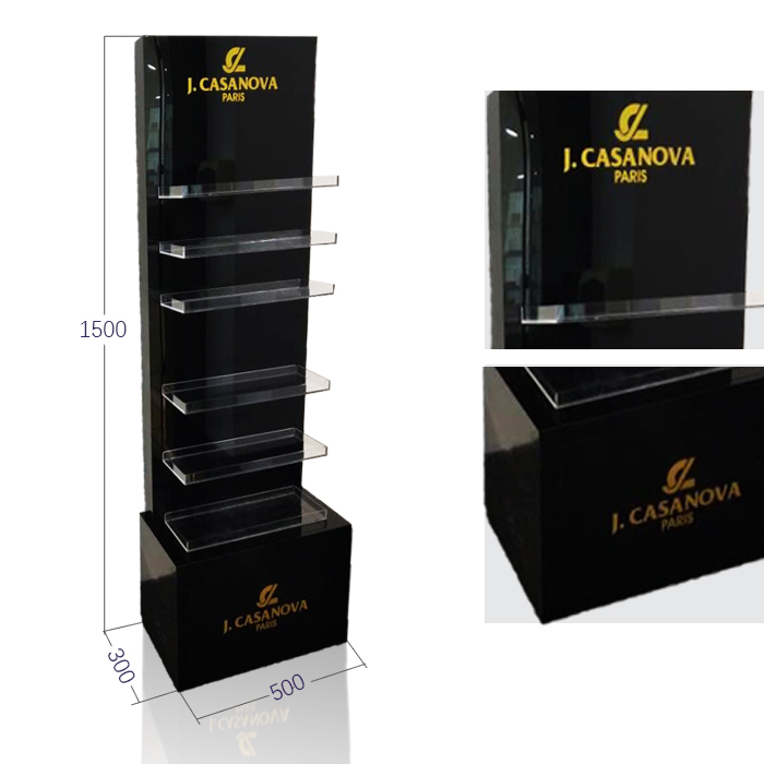 Pop Floor Display for Perfume Rack with Metal Shelving