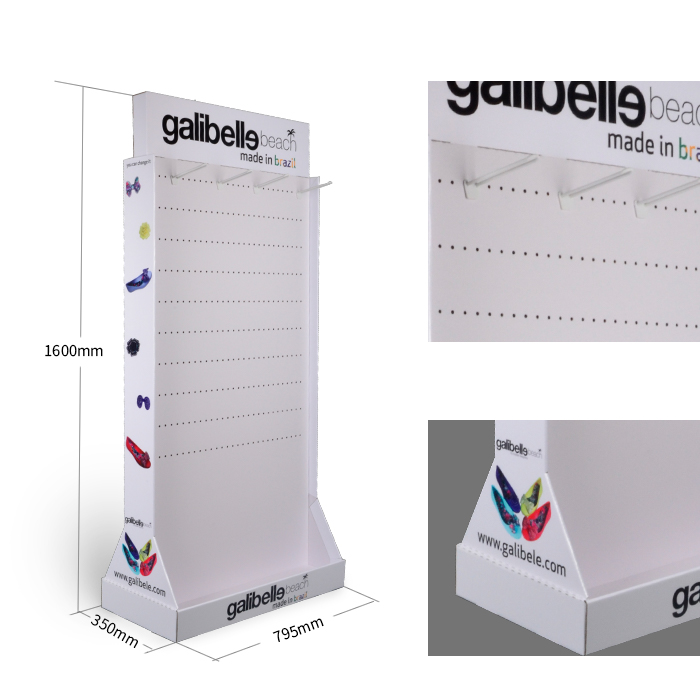 Point of Sale Cardboard Display Stands for Pegboard Shoe Displays