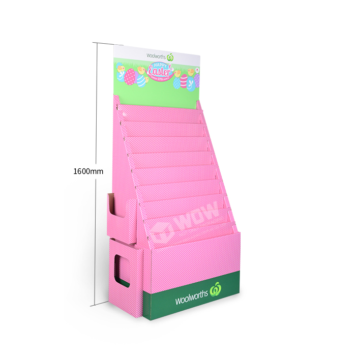 Easter Promotion Custom Corrugated Greeting Card Floor Display Stand
