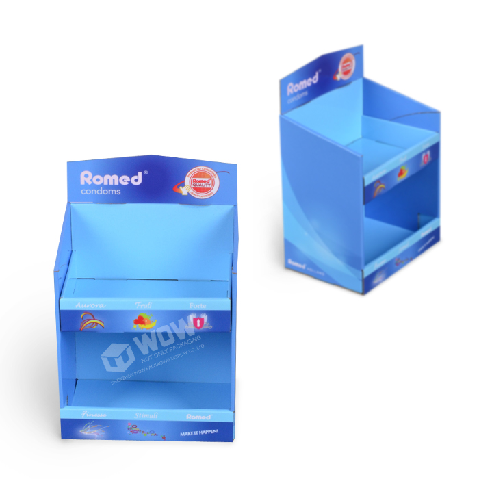 Cardboard Product Counter Condom Display for Store Merchandising