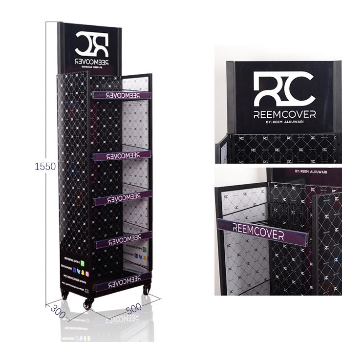 Pop Floor Display with Metal Wine Racks and Display Shelves on Wheels
